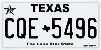 TX license plate CQE5496