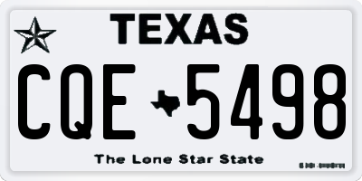 TX license plate CQE5498