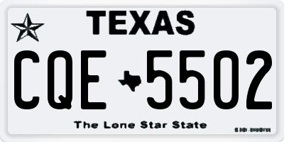 TX license plate CQE5502