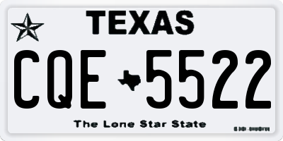 TX license plate CQE5522