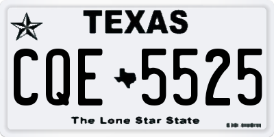 TX license plate CQE5525