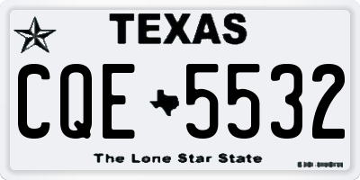 TX license plate CQE5532