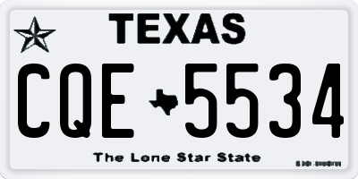 TX license plate CQE5534