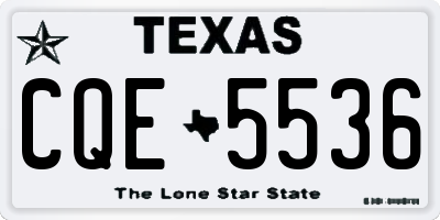 TX license plate CQE5536