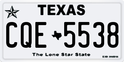 TX license plate CQE5538