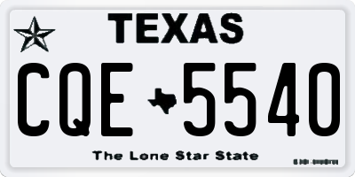 TX license plate CQE5540