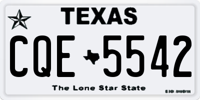 TX license plate CQE5542