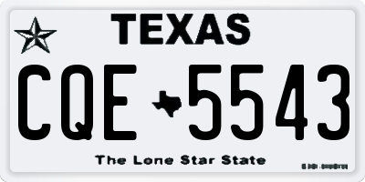 TX license plate CQE5543