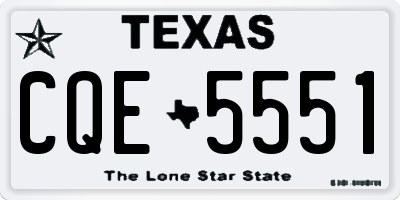 TX license plate CQE5551