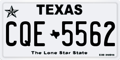 TX license plate CQE5562