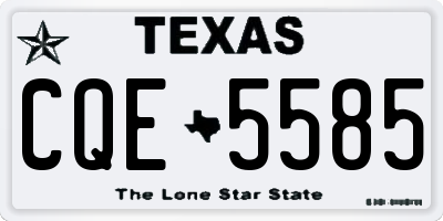 TX license plate CQE5585