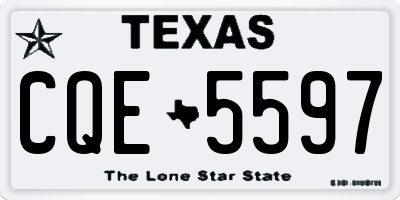 TX license plate CQE5597