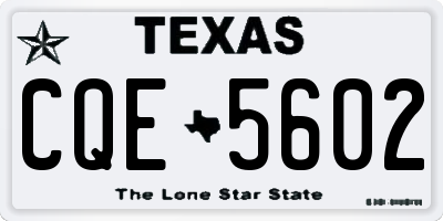TX license plate CQE5602