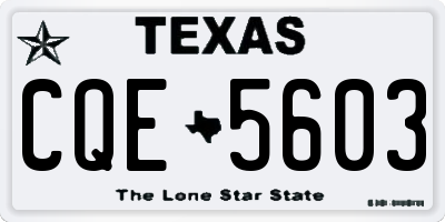 TX license plate CQE5603