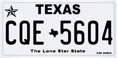 TX license plate CQE5604