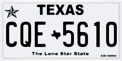 TX license plate CQE5610
