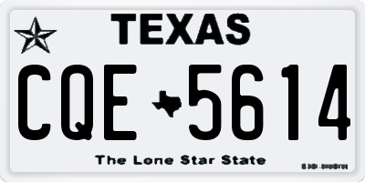 TX license plate CQE5614