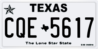 TX license plate CQE5617