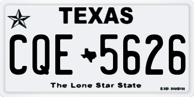 TX license plate CQE5626