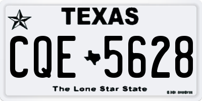 TX license plate CQE5628