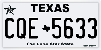 TX license plate CQE5633
