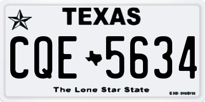 TX license plate CQE5634