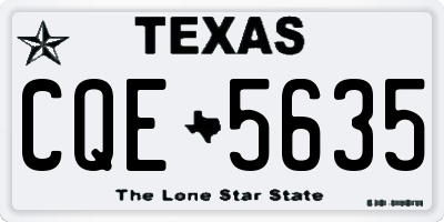 TX license plate CQE5635