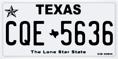 TX license plate CQE5636