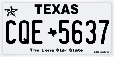 TX license plate CQE5637