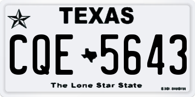 TX license plate CQE5643