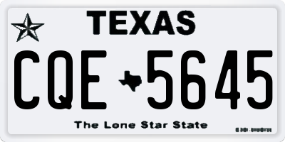 TX license plate CQE5645