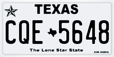 TX license plate CQE5648