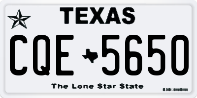 TX license plate CQE5650