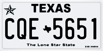 TX license plate CQE5651