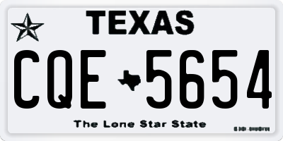 TX license plate CQE5654