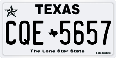 TX license plate CQE5657