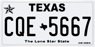 TX license plate CQE5667