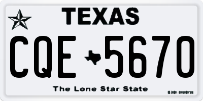 TX license plate CQE5670
