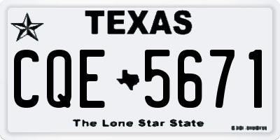 TX license plate CQE5671