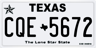 TX license plate CQE5672