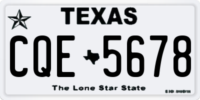 TX license plate CQE5678