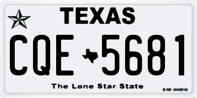 TX license plate CQE5681