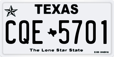 TX license plate CQE5701