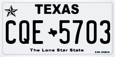 TX license plate CQE5703