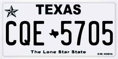 TX license plate CQE5705