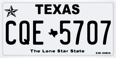 TX license plate CQE5707