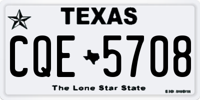 TX license plate CQE5708