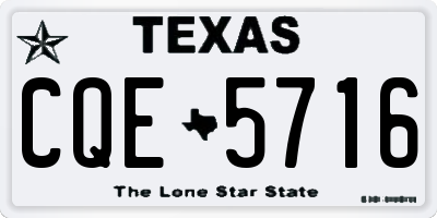 TX license plate CQE5716