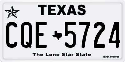 TX license plate CQE5724