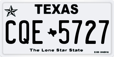 TX license plate CQE5727